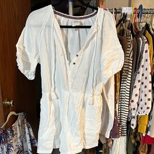 Knox Rose White Gauze Button romper